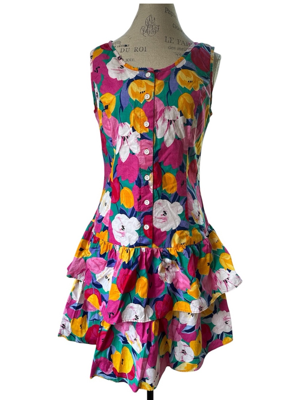 Liberty House Young‎ Hawaii tiered floral drop waist sleeveless dress M